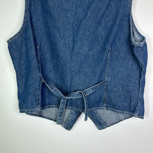 Vintage Basic Editions Spring Floral Butterly Button Cottagecore Vest Size Large - Picture 6 of 8